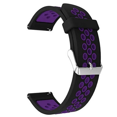 Curea din silicon compatibila cu Fitbit Versa, Telescoape QR, 22mm, Black Grape foto