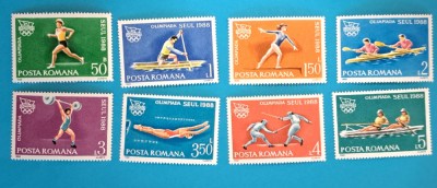 TIMBRE ROMANIA LP 1208/1988 J.O. de Vara SEUL -Serie simpla -MNH foto