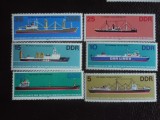 DDR-TRANSPORT,VAPOARE-SERIE COMPLETA-NESTAMPILATE
