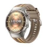 HUAWEI WATCH GT 6 Pro 46mm Titanium Alloy Case, Curea Brown Woven