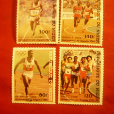 Serie Niger 1984 - Olimpiada Los Angeles -Atletism -alergare , 4 valori