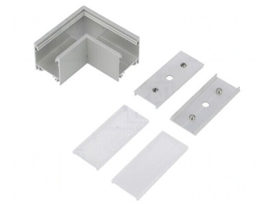 Conector 90&amp;deg; Aluminiu Argintiu LINEA20 foto