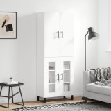 Cumpara ieftin Dulap &icirc;nalt, alb, 69,5x34x180 cm, lemn compozit