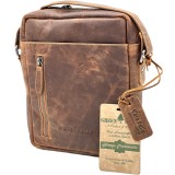 Greenwood&reg; Practical: Borseta / Geanta de umar pentru barbati din piele naturala, 20x24x7 cm