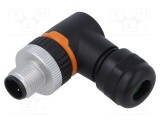 Conector M12 mufă 3 pini tată 250V unghi 90&deg; IP67 LAPP pe cablu