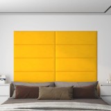 VidaXL Panouri de perete 12 buc. galben 90x30 cm catifea 3,24 m&sup2;
