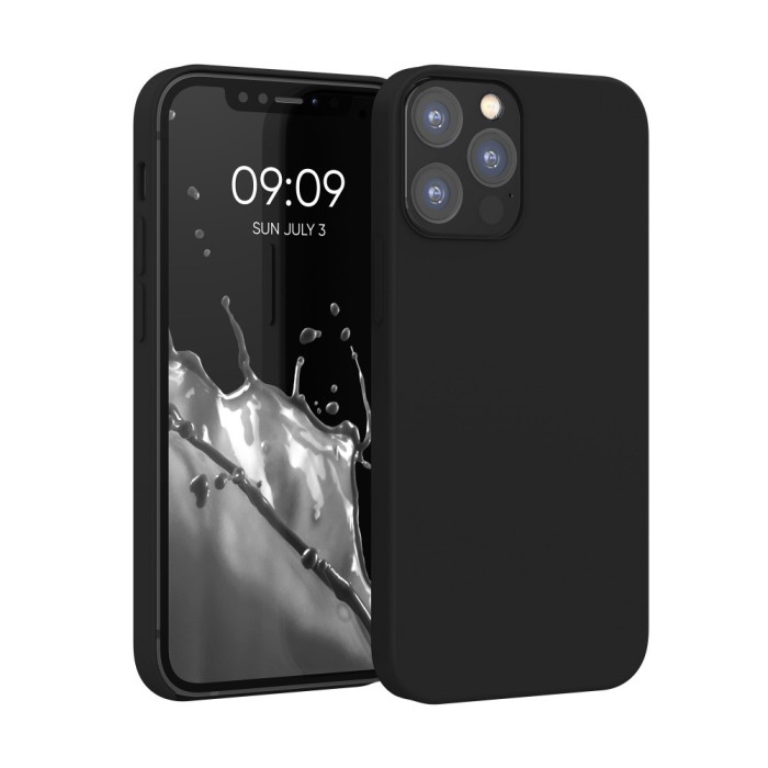 Husa Kwmobile pentru Apple iPhone 12/iPhone 12 Pro, Negru, Silicon, KWM000011JP097C