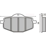 Placute frana Yamaha Fly One 50cc, Rms