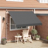 Copertina retractabila manuala vidaXL, 300 cm, antracit, protectie UV, impermeabila,  terasa/balcon/gradina, poliester