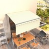 Copertină retractabilă manual cu stor, crem, 3,5x2,5 m