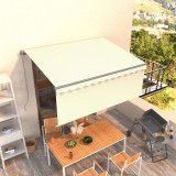 VidaXL Copertină retractabilă manual cu stor, crem, 3,5x2,5 m