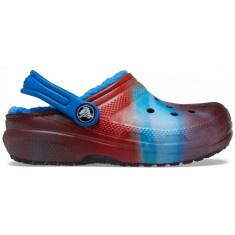 Saboți Crocs Kids&#039; Classic Lined Out of this World Clog Albastru - Bright Cobalt