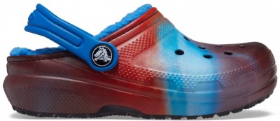 Saboți Crocs Kids&amp;#039; Classic Lined Out of this World Clog Albastru - Bright Cobalt foto