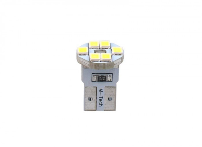 Bec LED W5W M-Tech, Alb, 2 buc