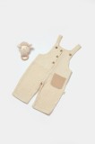 Cumpara ieftin Salopeta cu bretele si buzunar, 100% bumbac - Stone, BabyCosy (Marime: 9-12 luni)