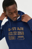 Cumpara ieftin G-Star Raw hanorac de bumbac barbati, cu glugă, cu imprimeu