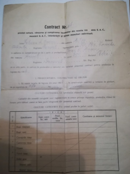 1954 contr Fabrica de conserve, Mitreni, Valea Rosie, Călărași. GAC &icirc;ntovărășire
