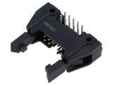 Conector IDC soclu tată 10 pini unghi 90&deg; cu ejector lung