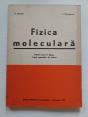 Fizica moleculara. Pentru anul II liceu, clase speciale de fizica, 1972, D. Borsan, L. Georgescu