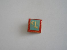 QW9 I 65 - Insigna - trmatica industrie - Targul international Bucuresti 1972