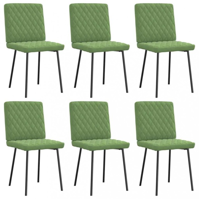 vidaXL Scaune de sufragerie, 6 buc, verde deschis, catifea 3315476