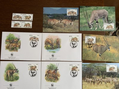 eritreea - serie 4 timbre MNH, 4 FDC, 4 maxime, fauna wwf foto