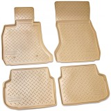 Set de 4 covorase bej cauciuc 3D stil tavita premium pentru BMW Seria 7 F01 scurt 2008-2015, Recambo