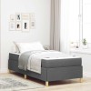 vidaXL Pat single modern, cu saltea cu arcuri și spatiu depozitare, Gri &icirc;nchis, 90x200 cm