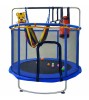 Trambulina Copii Gradina 155 cm Albastra cu Cos Baschet Hamac si Sac Box