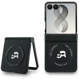 Husa pentru Samsung Galaxy Z Flip8 F776, Karl Lagerfeld, Karl &amp; Choupette Head Pin, Neagra