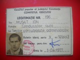 HOPCT LEGITIMATIE -Consiliul Popular al judetului Constanta -CONDUCATOR AUTO-SECTOR CONTABILITATE ADMINISTRATIV 1977