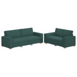 Cumpara ieftin Set de canapele cu perne, 2 piese, verde inchis, textil