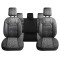 Set Huse Scaune Auto pentru Alfa Romeo 145 - Panda Kas, material textil cu piele ecologica, cu fermoare pentru bancheta rabatabila, gri cu negru, 11 p