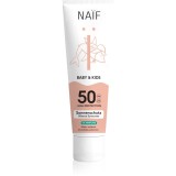 Naif Baby &amp; Kids Mineral Sunscreen SPF 50 0 % Perfume crema pentru protectie solara pentru bebeluși și copii mici fără parfum SPF 50 100 ml