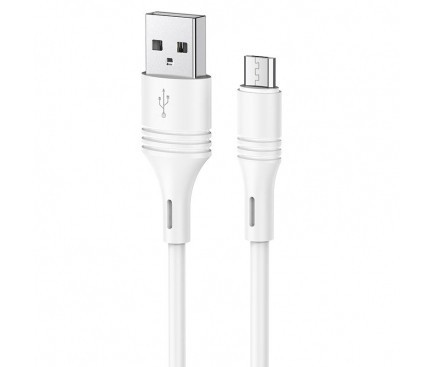 CABLU alimentare si date Borofone BX43, Fast Charging Data Cable pt. smartphone, USB la Micro-USB, 1m, alb 6931474735591 (timbru verde 0.18 lei)