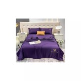 Cumpara ieftin Lenjerie de Pat din Matase cu Pilota, 4 Piese pentru Pat Dublu - Mov - SIPRJ-01