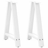 VidaXL Picioare de masă &icirc;n formă de A, 2 buc., alb, 60x(72-73) cm, oțel