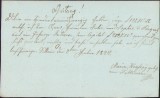 A307 Chitanță olografă, 1834, &icirc;n limba germană