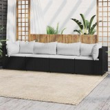 vidaXL Set mobilier relaxare grădină 4 piese cu perne poliratan negru 319736