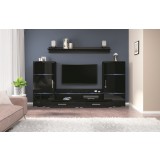 Living Domino 280x45x140 cm, MDF Negru Lucios