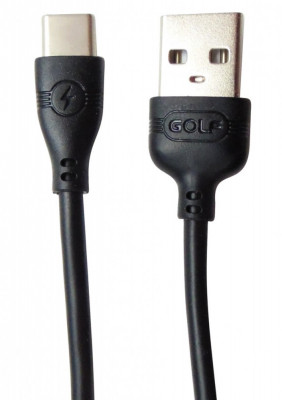 Cablu date/incarcare rapida Golf Wine Glass GC-63T USB 2.0 la USB Type C, 2A, 1 m, negru foto