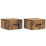 vidaXL Dulap de noapte suspendat 2 pcs Lemn vechi 34,5 x 33 x 20 cm 898952