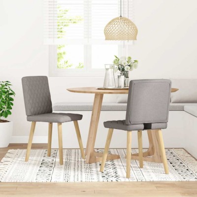 Gossi scaune de bucatarie, 2 buc., gri taupe, material textil foto