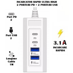 Statie de Incarcare Elworld Fast Charging Usb A/C Universala cu 4 Porturi JXL-255