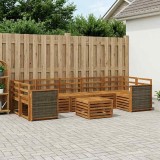 vidaXL Set de canapele de exterior 8 pcs natural Lemn Solid de Acacia 3384135