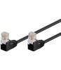 Cablu UTP Cat5e patch cord 0.5m RJ454-RJ45 cu mufe cotite negru Goobay