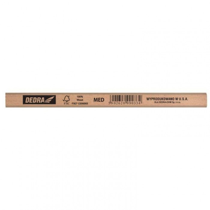 Creion tamplar, HB, pentru lemn, 175 mm, Dedra