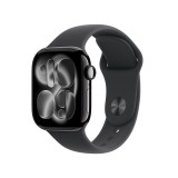Apple Watch Series 11 GPS 42mm Jet Black Aluminium Case with Black Sport Band - S M