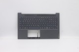 Carcasa superioara cu tastatura palmrest Laptop, Lenovo, Yoga Slim 7-15IIL05 Type 82AA, 5CB0X55821, 4BLS2TALV30 3A, iluminata, gri, layout DE (germana
