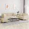 vidaXL Set de canapele cu perne, 3 piese, crem, textil 3202144